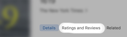 Ratings and Reviews tab in iTunes.